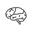 Parietal Lobe Icon. Thin Linear Illustration Highlighting Brain Region for Sensory Processing and Cognitive Functions. Isolated Outline Vector Sign.