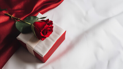 Wall Mural - red rose and gift box