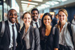 © koala studio - Portrait of a group of business people in a modern office building