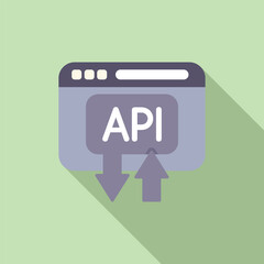 Api change gear icon flat vector. Mobile server. Screen script