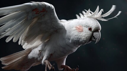 White Cockatoo (Cacatua galerita). Pet. Pet Concept. Wilderness Concept. Wildlife Concept.