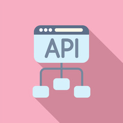 Api scheme gear hosting icon flat vector. Code build team. Cloud system