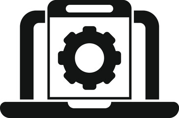 Gear support hosting icon simple vector. Tech team. Mobile server data