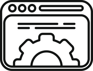 Api code icon outline vector. Develop program php. Monitor tech