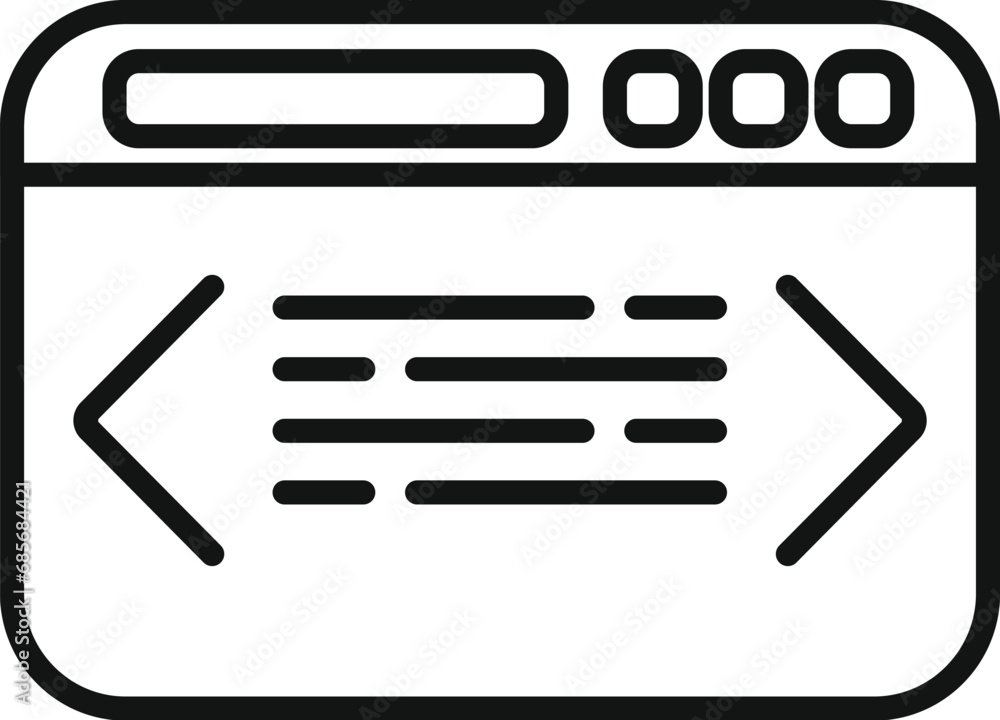 Api icon outline vector. Develop code. Computer software monitor