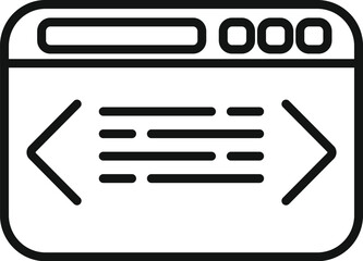 Api icon outline vector. Develop code. Computer software monitor