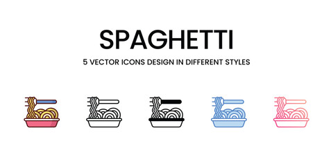 Wall Mural - Spaghetti Icons set. Suitable for Web Page, Mobile App, UI, UX and GUI design. Vector stock illustration.