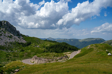 Mountain landscape along the road to Terminillo