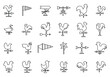 © anatolir - Vane icons set outline vector. Breeze toy. Paper animal air wind