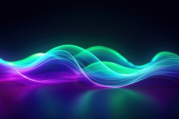 Wall Mural - abstract futuristic background with pink blue glowing neon moving high speed wave lines and bokeh li