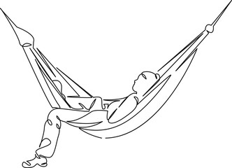 Wall Mural - girl in a hammock