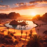 Fototapeta  - sunset in the desert