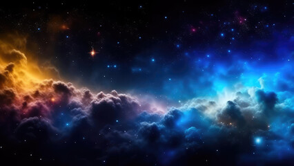 Wall Mural - space galaxy colorful nebula background, universe magic starry sky, gas cloud in deep outer cosmos. 