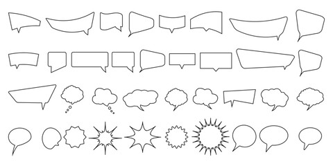 Wall Mural - speech bubble set. talk cloud speech bubbles collection. set of comic speech bubbles. vector