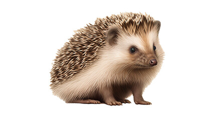 A small hedgehog on a transparent background, PNG image with background removed, Created with Generative Ai technology.