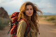 © Michael - Woman hiker tourist with backpack