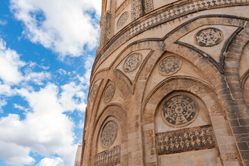 Detail Of The Decoration On The Back Side Of The Cathedral Of Monreale, Near Palermo, In The South Of Italy