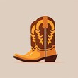Traditional Cowboy Boot Flat Icon, Wild West Leather Footwear, Cool Ranchers Footwear, Cowboy Boots