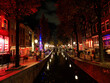 amsterdam red light district at night