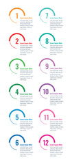 twelve options infographic template. business, annual report, education, magazine information template. business infographic template