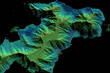 GIS lidar map 3D, Model land surface product made after processing aerial data from drone