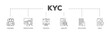 © Sma - Kyc infographic icon flow process which consists of analysis, check, application, statistics, identification, consumer icon live stroke and easy to edit