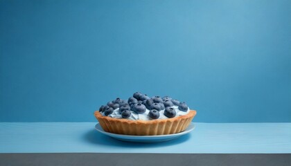 Wall Mural - blueberry pie trendy blue color background sea color pattern wall for image inserting studio light blue background for designers wall wallpaper and surface texture