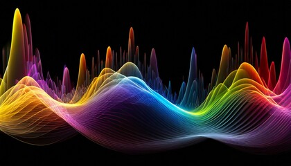 colored sound wave on black background