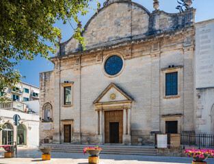 Wall Mural - Martina Franca, Taranto, Puglia, Italy. Village with baroque architecture. Church of Sant'Antonio di Padova. Sunny day in summer.