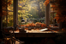 Autumn View Window,