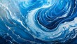 abstract blue ocean swirl modern acrylic painting generative ai