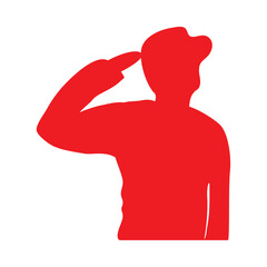 Canvas Print - indonesian soldier in red silhouette