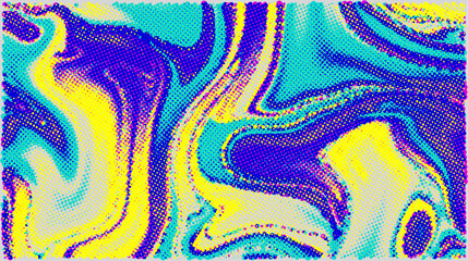 Poster - Colorful abstract grunge halftone dots background. Pop art template, texture. Horizontal Vector illustration.