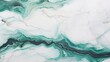 White Marble with Emerald Horizontal Background. Abstract stone backdrop. Bright natural material texture. AI Generated Photorealistic Illustration.