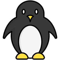 Poster - penguin lineal multi color icon