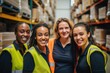 © CojanAI - Group portrait of young and diverse women in a warehouse