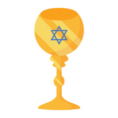 Canvas Print - hanukkah wine glass with david star