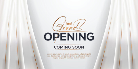 Grand opening luxury invitation banner design template with 3d editable text effect