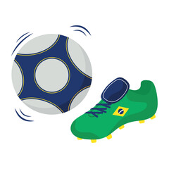 Wall Mural - brazilian soccer ball and shoe