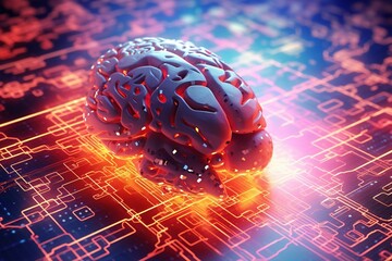 Technology and engineering concept. Artificial Intelligence, AI, machine learning, Big data, cyber mind domination, Chat bot, chat gpt, robo advisor , robotic. brain future .