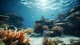 Fototapeta Do akwarium - coral reef and fishes