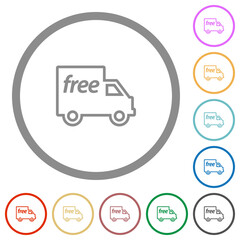 Sticker - Free shipping outline flat icons with outlines