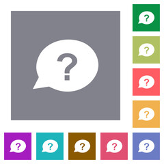 Poster - Oval help chat bubble solid square flat icons