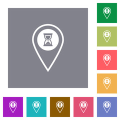 Canvas Print - GPS location wait square flat icons