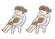 サウナ後に外気浴をする椅子に座る女性