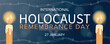 Banner for International Holocaust Remembrance Day with burning candles 