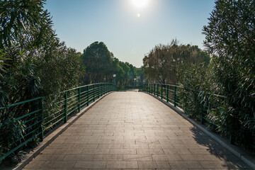 Canvas Print - Small stone path in a nice city park