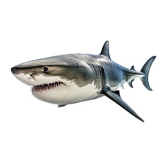 great white shark on transparent background