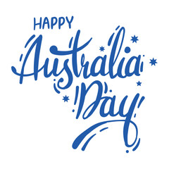 Sticker - australia day lettering hand drawn