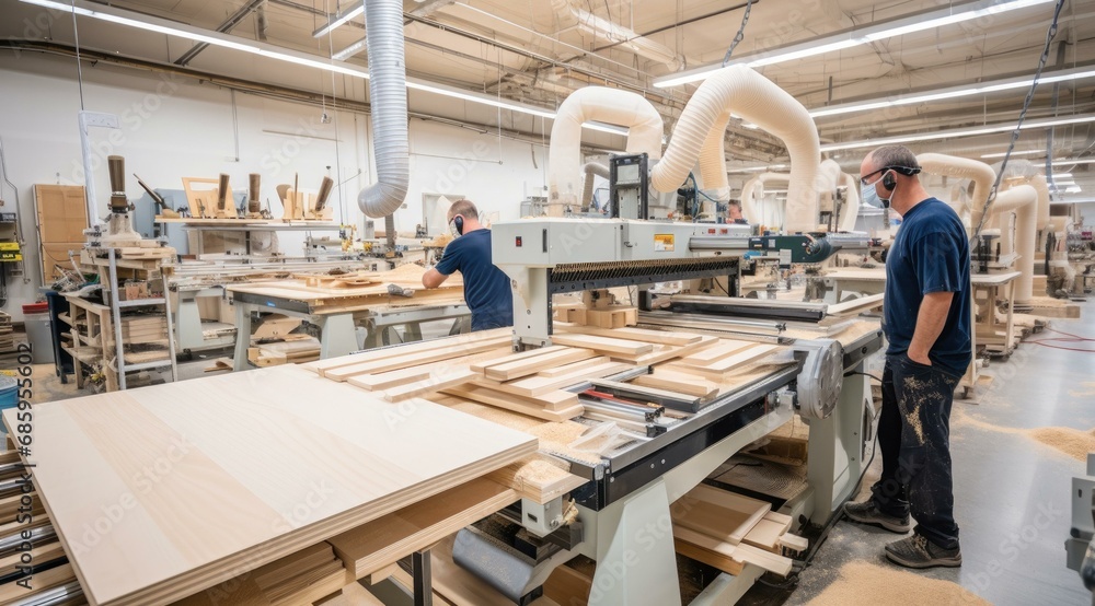 Skilled craftsmen and automated machinery create high-quality furniture ...